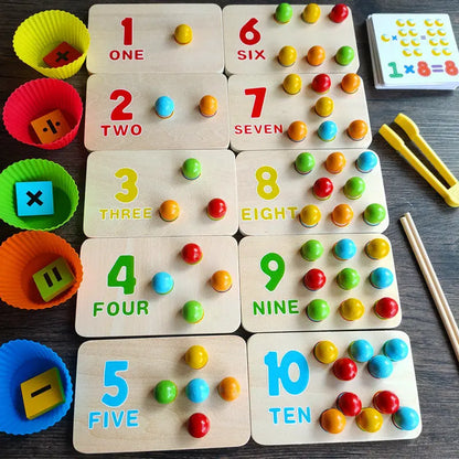 Kids Montessori Wooden Toys Hands Brain Training Clip Beads Montessori Beads Toys Educational Baby Board Math Toys for Children