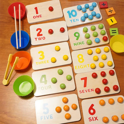 Kids Montessori Wooden Toys Hands Brain Training Clip Beads Montessori Beads Toys Educational Baby Board Math Toys for Children