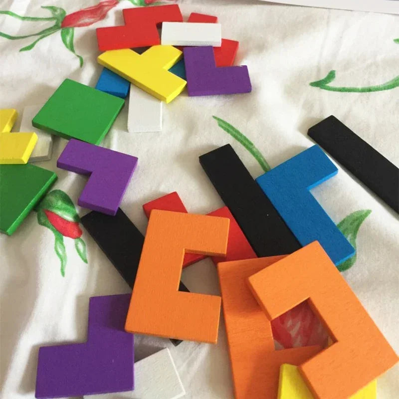 3D Wooden Puzzle Baby Early Education Fun Game Children Thinking Logic Square Toy Puzzle