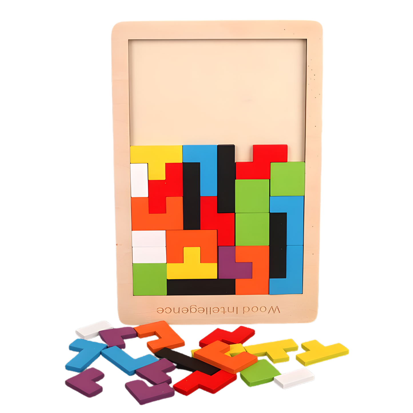 Puzzle 3D de madera diseñado para estimular la lógica, la concentración y el pensamiento de los niños mientras juegan y aprenden.