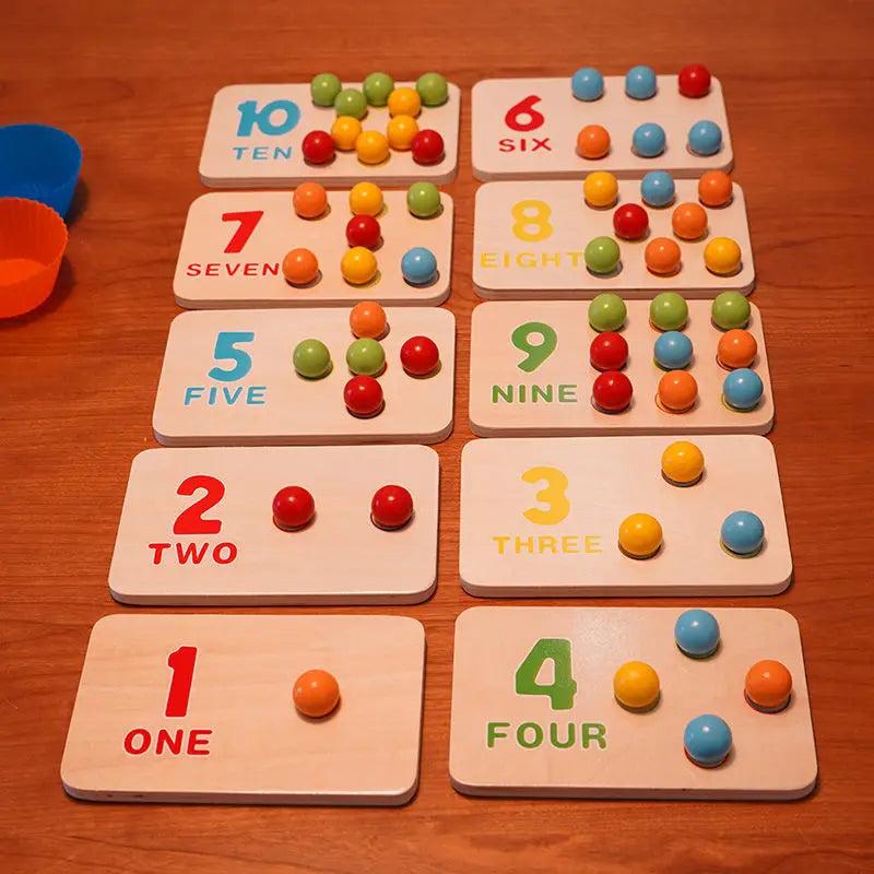 Kids Montessori Wooden Toys Hands Brain Training Clip Beads Montessori Beads Toys Educational Baby Board Math Toys for Children